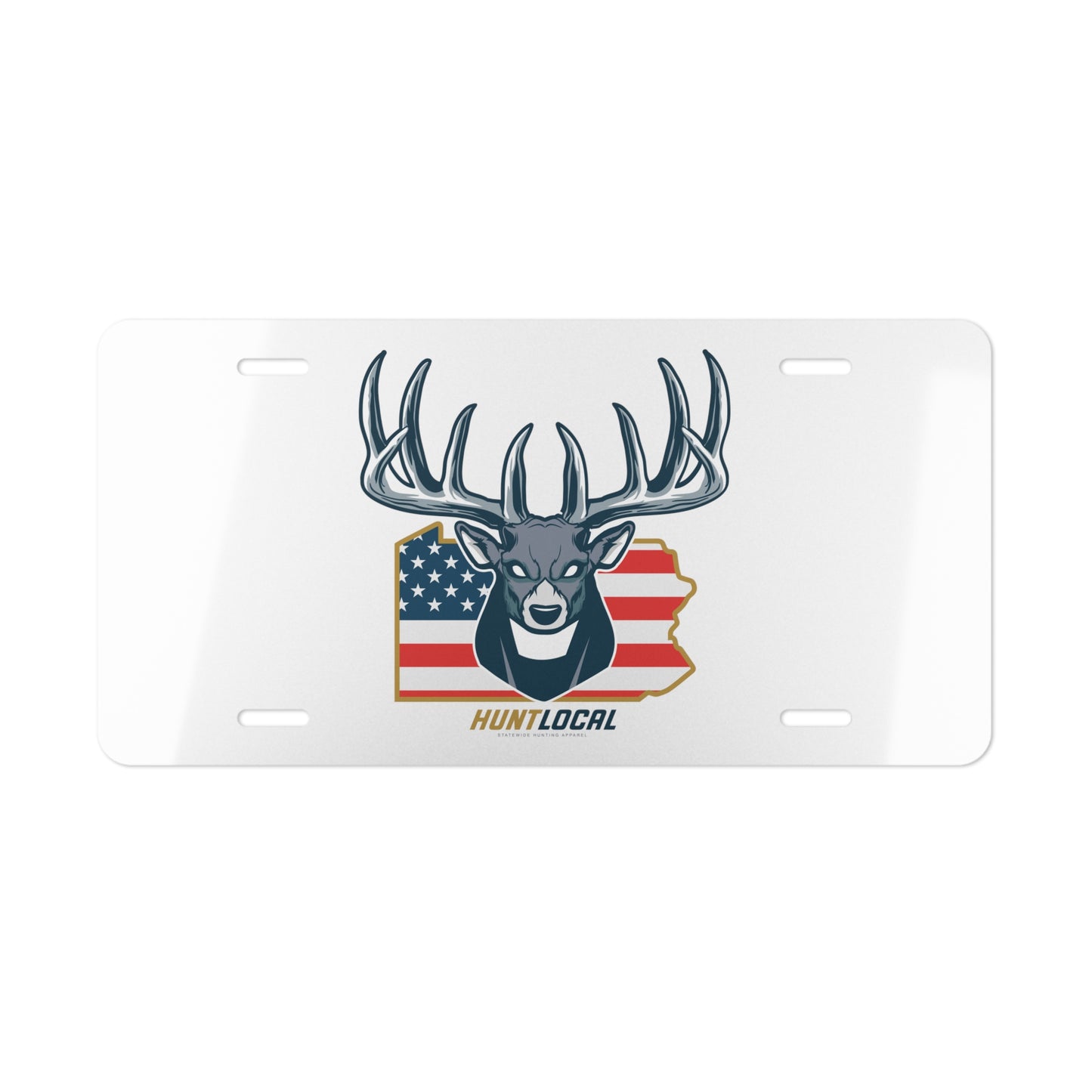 Pennsylvania - Alpha Buck License Plate (white)