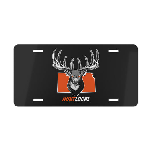 Kansas - Alpha Buck License Plate (black)