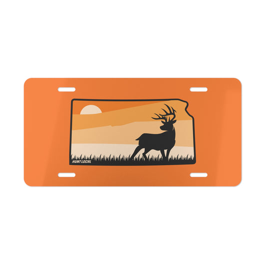 Kansas - Sunset Buck License Plate (orange)