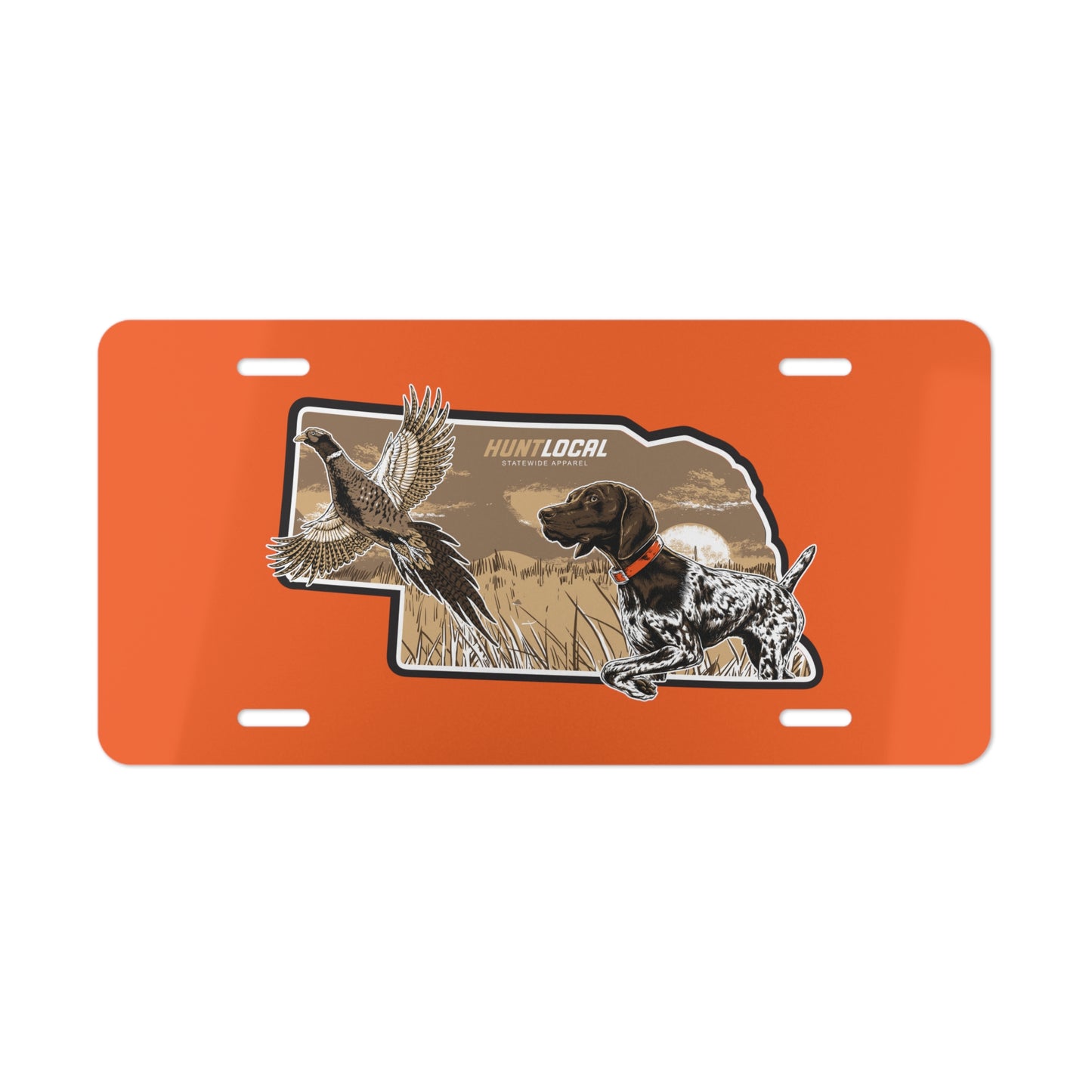 Nebraska - Upland License Plate (orange)