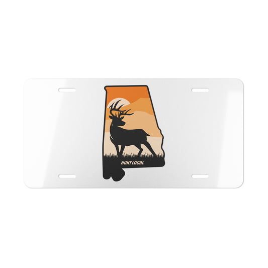 Alabama - Sunset Buck License Plate (white)