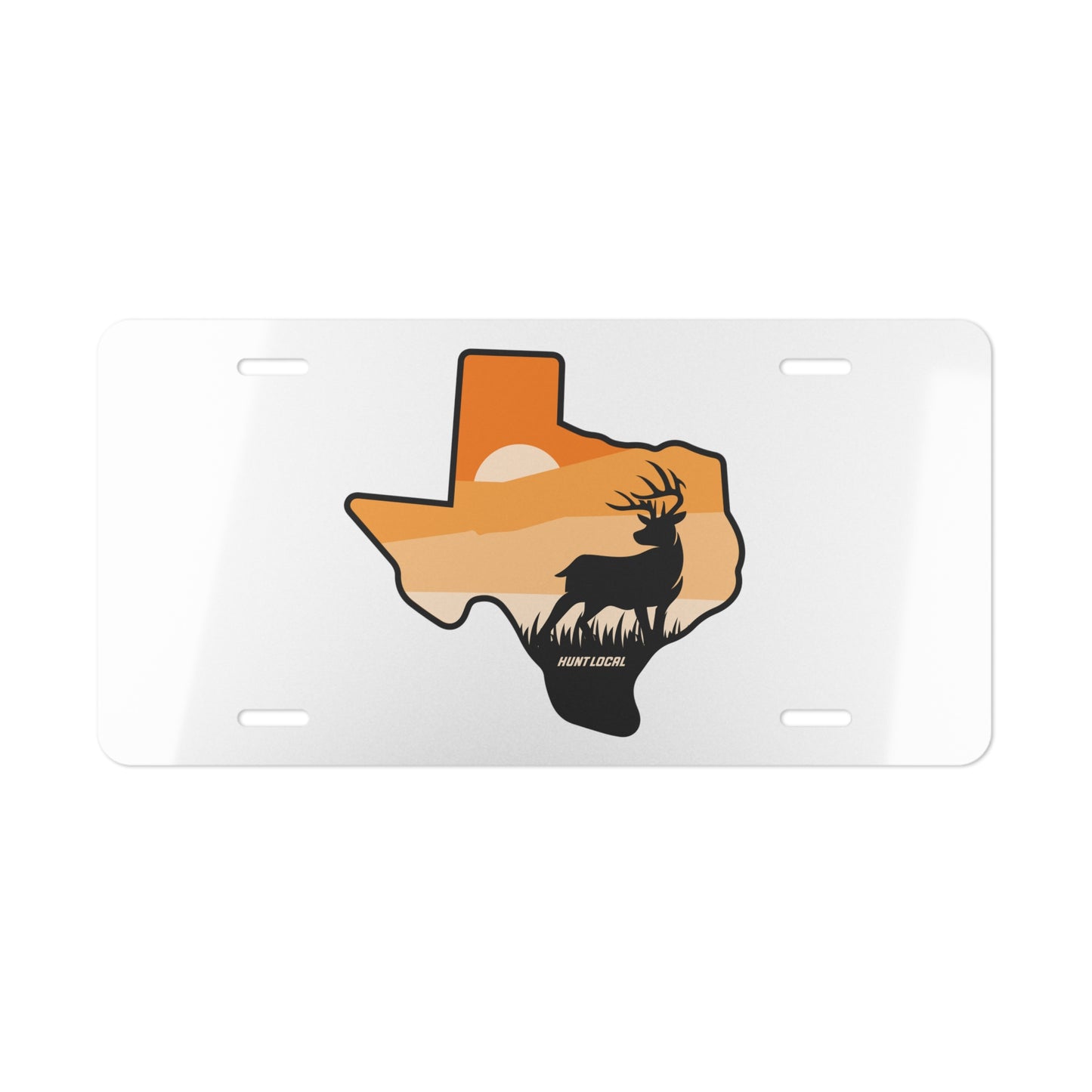 Texas - Sunset Buck License Plate (white)