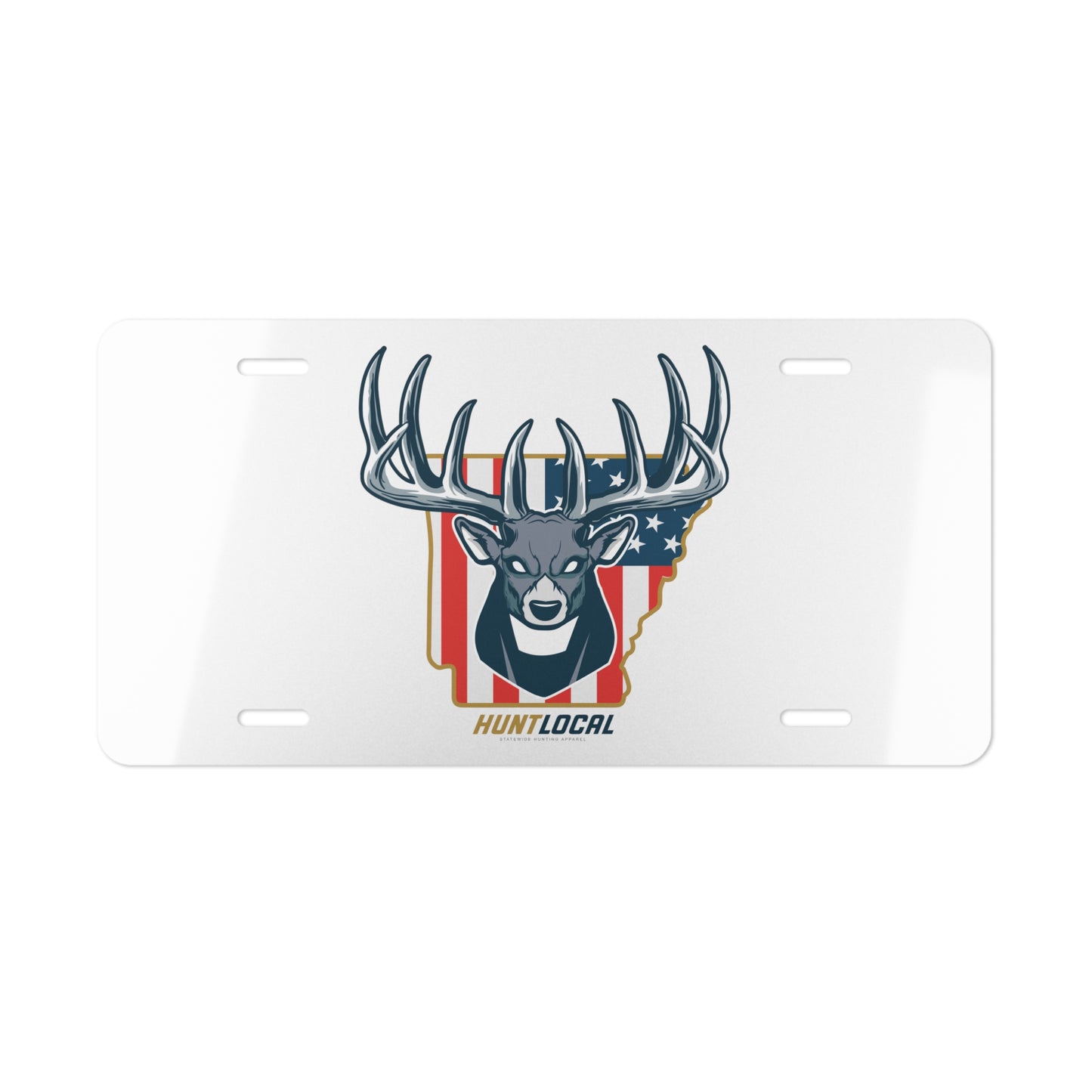 Arkansas - Alpha Buck License Plate (white)