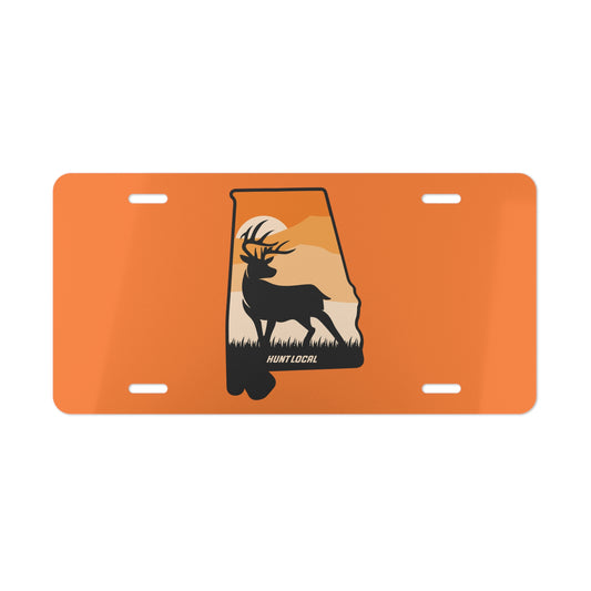 Alabama - Sunset Buck License Plate (orange)