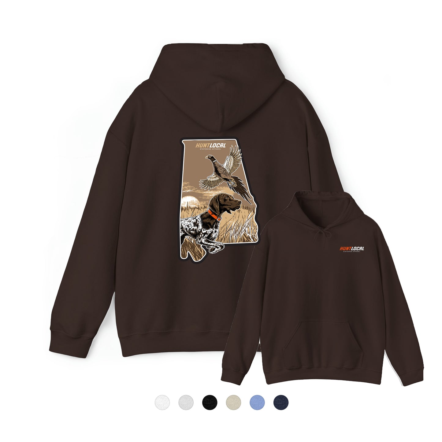 Alabama- Upland Bird Dog Hoodie (back)