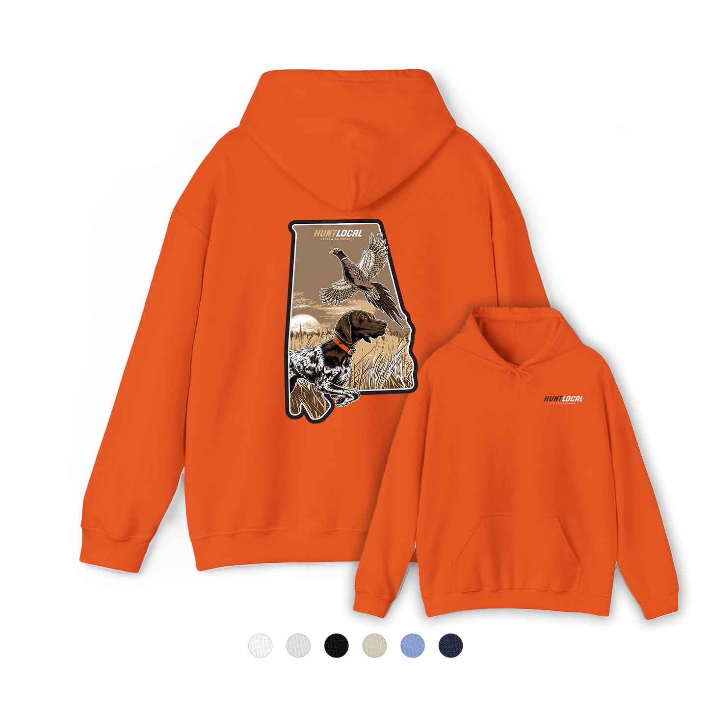 Alabama- Upland Bird Dog Hoodie (back)