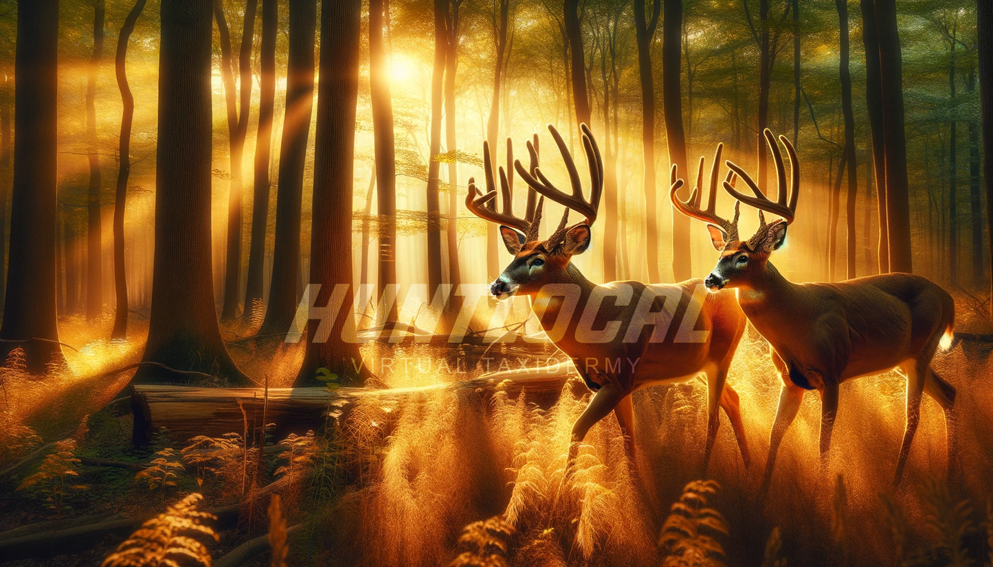 Scene 45 - Two Whitetails Custom Art