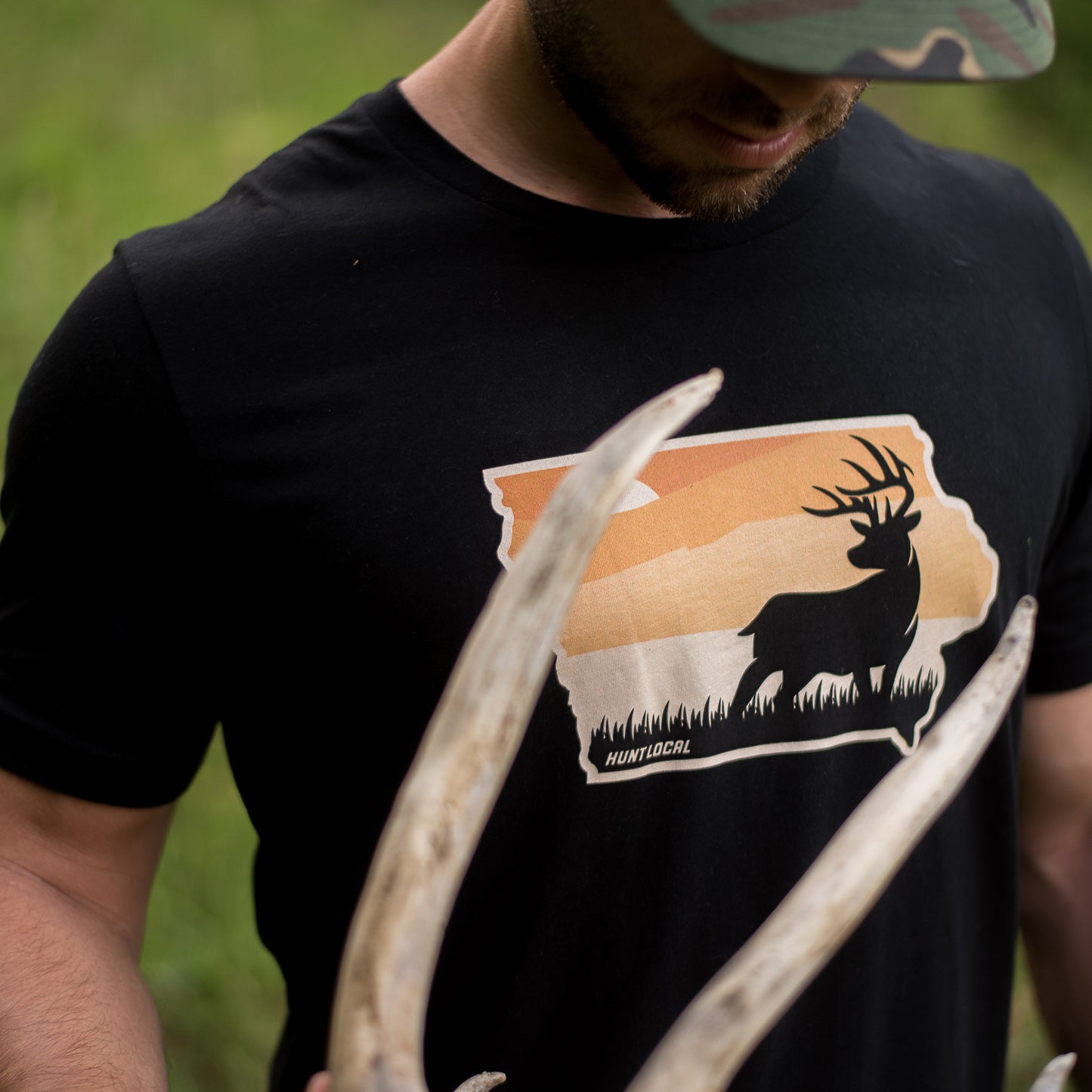 Iowa - Sunset Buck Front Tee