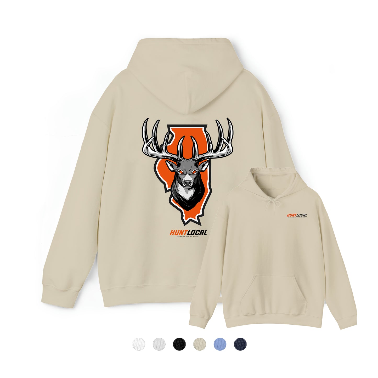 Illinois - Alpha Buck Hoodie (back)