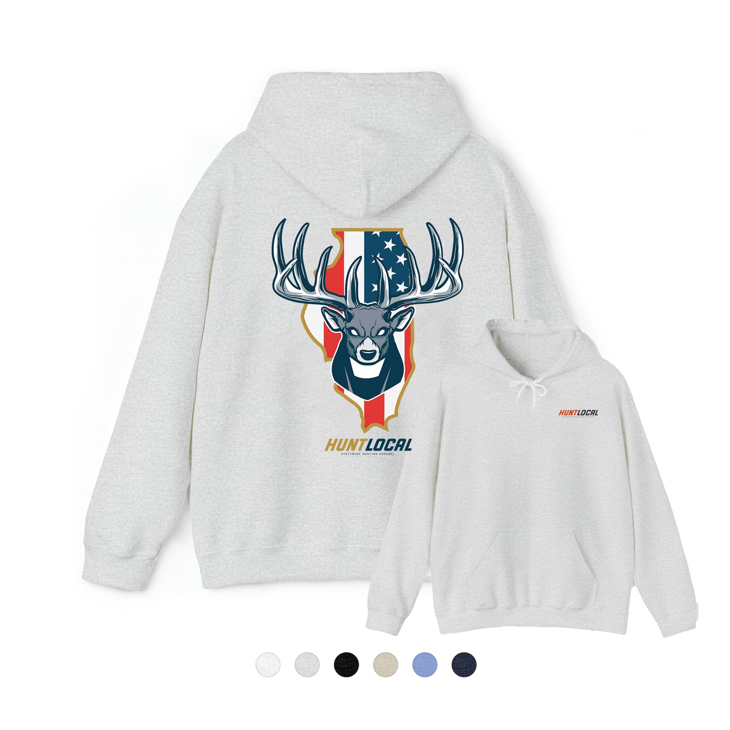 Illinois - USA Buck Hoodie (back)