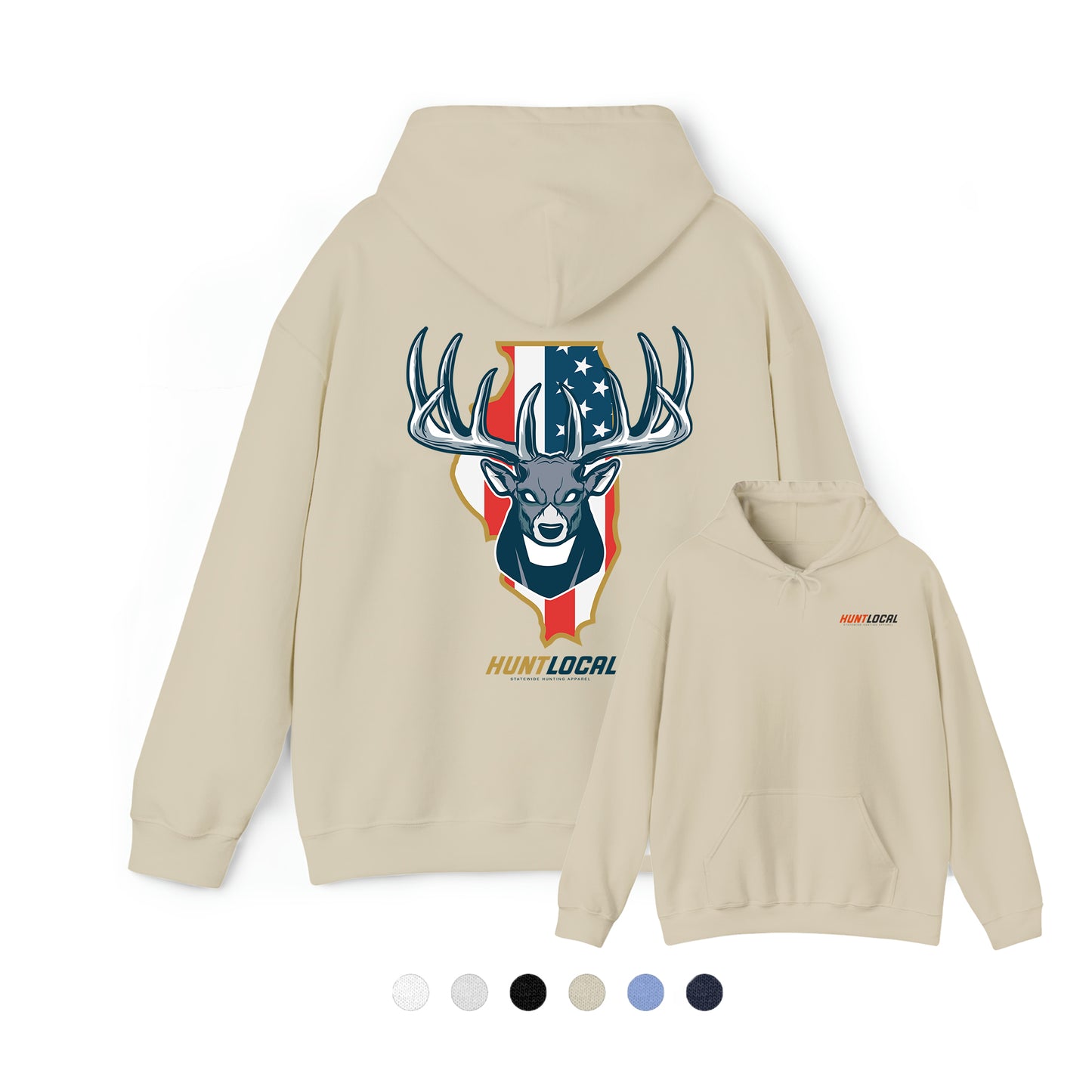 Illinois - USA Buck Hoodie (back)