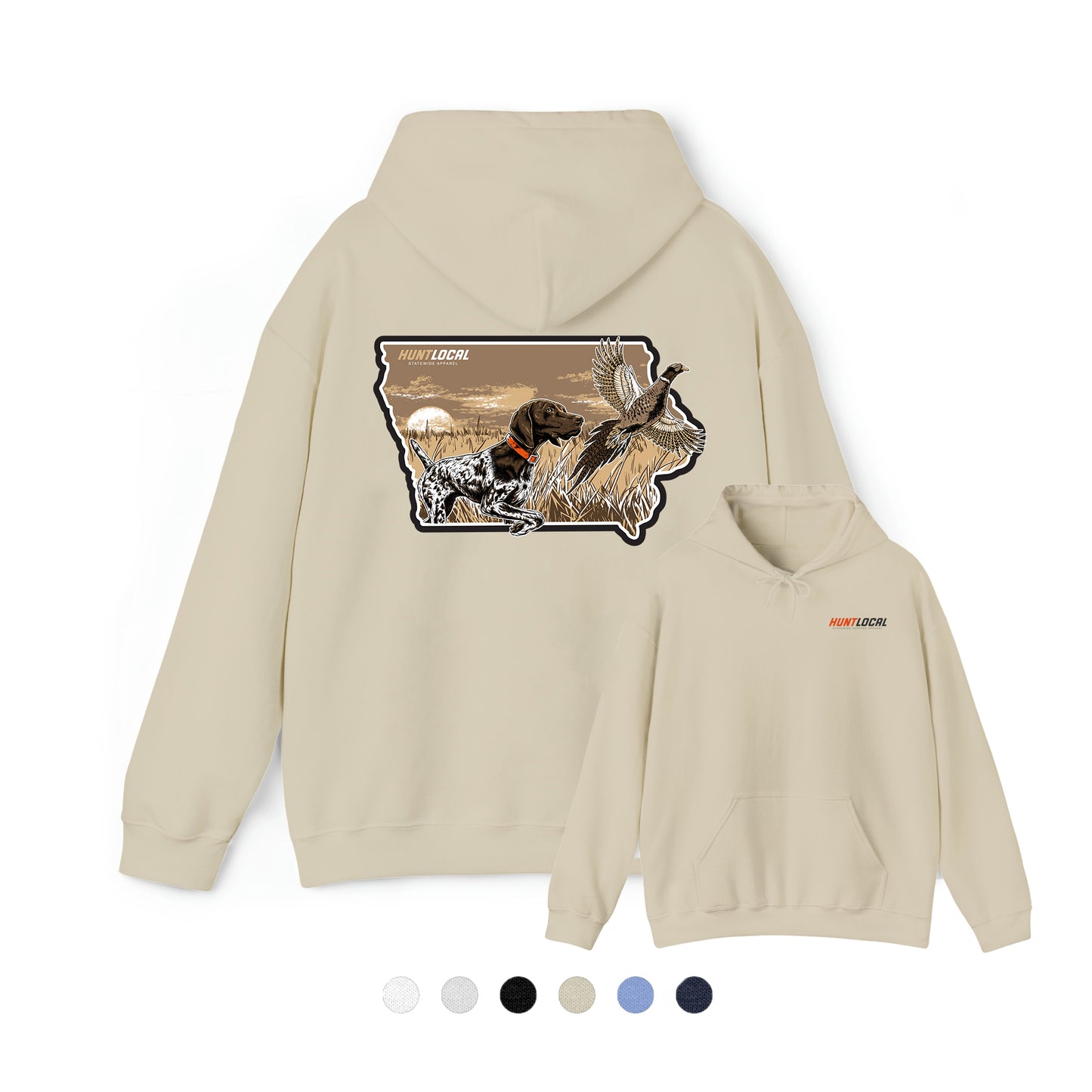 Iowa - Upland Bird Dog Hoodie (back)