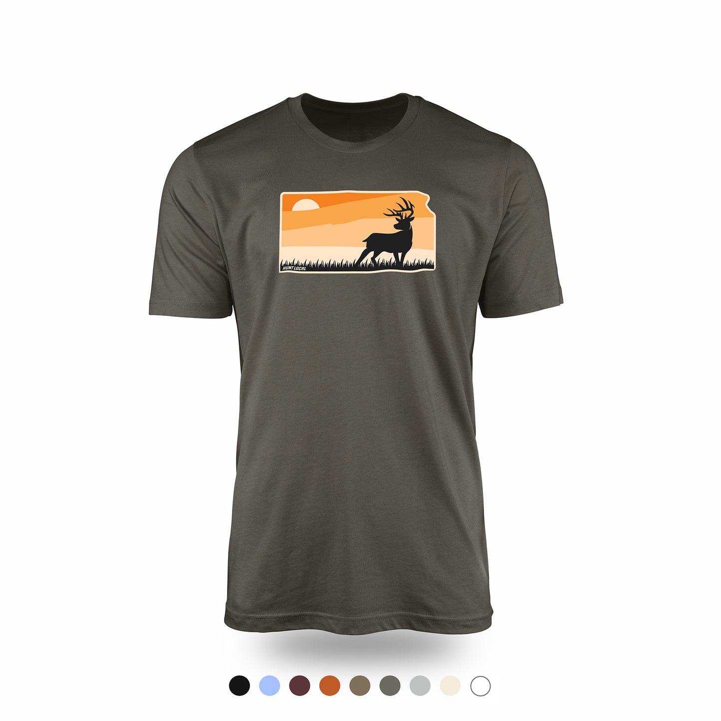 Kansas - Sunset Buck Front Tee