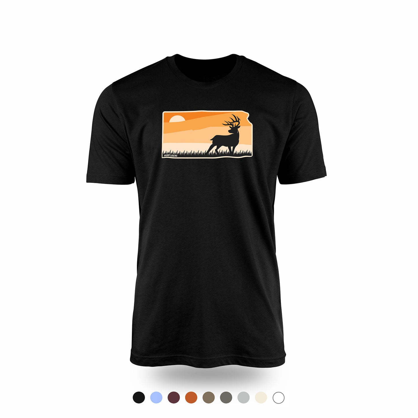 Kansas - Sunset Buck Front Tee