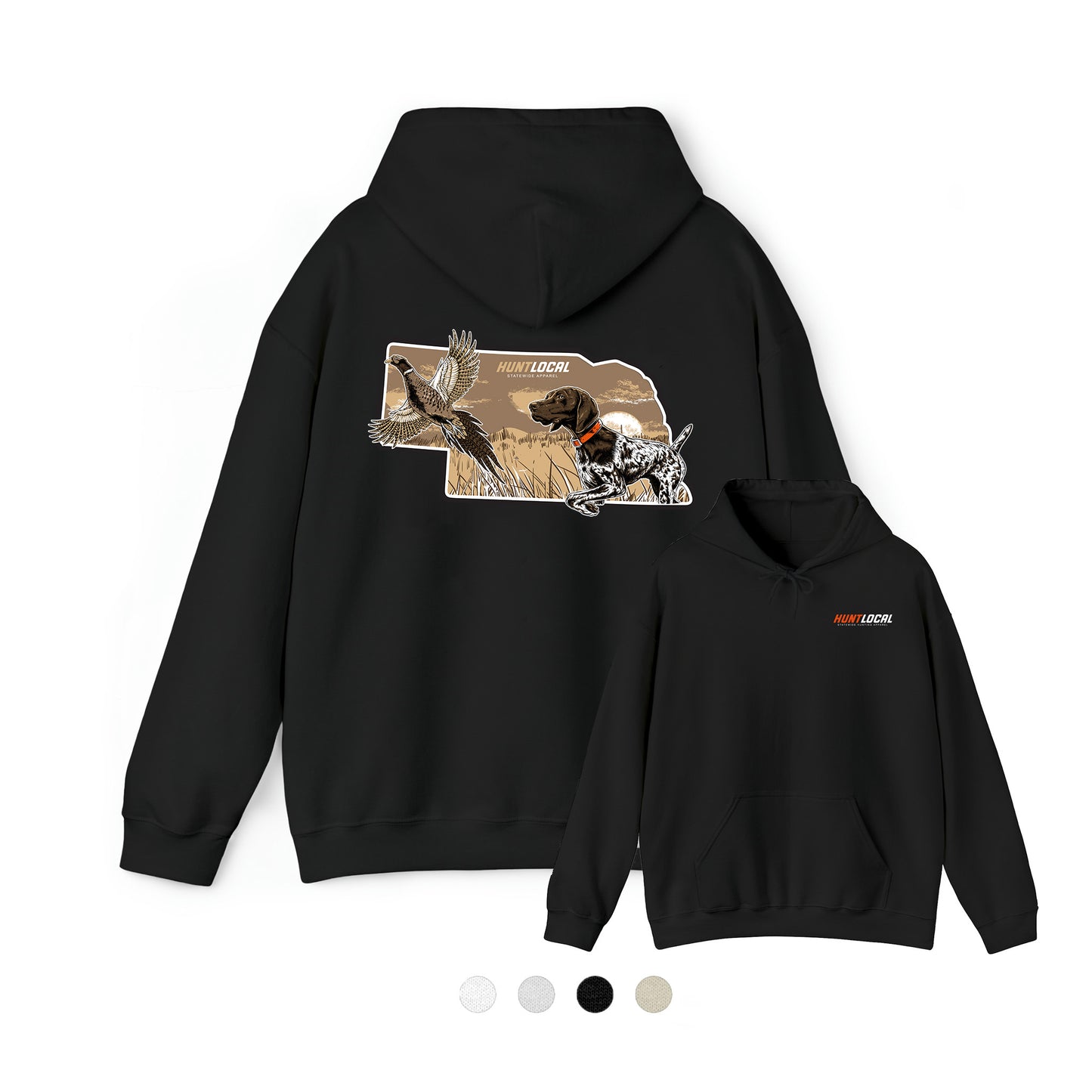 Nebraska - Upland Bird Dog Hoodie (back)