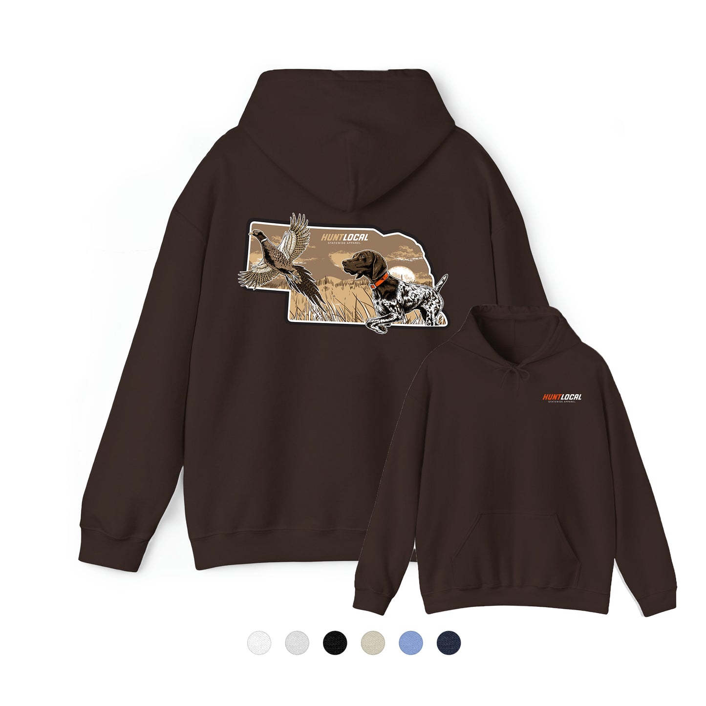 Nebraska - Upland Bird Dog Hoodie (back)