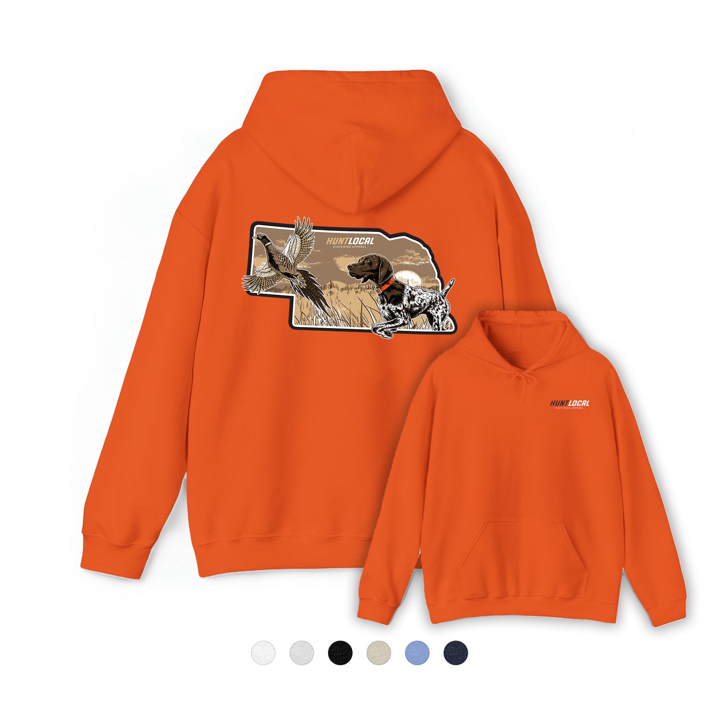 Nebraska - Upland Bird Dog Hoodie (back)