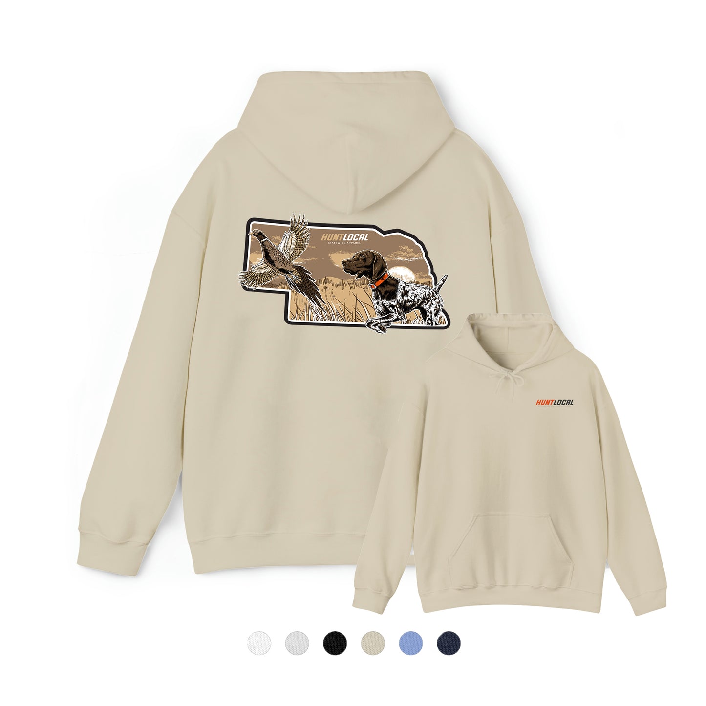 Nebraska - Upland Bird Dog Hoodie (back)