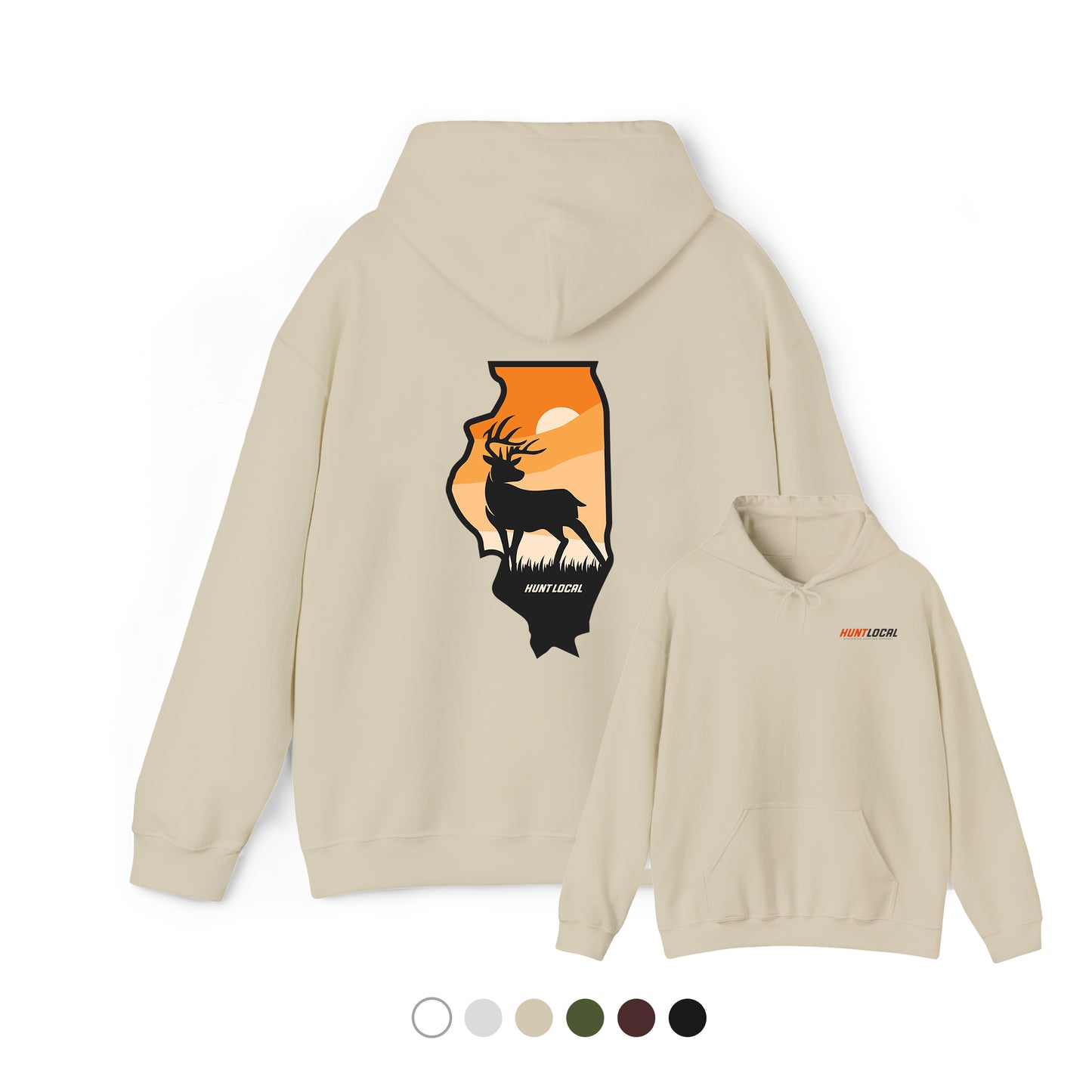 Illinois - Sunset Buck Hoodie (back)