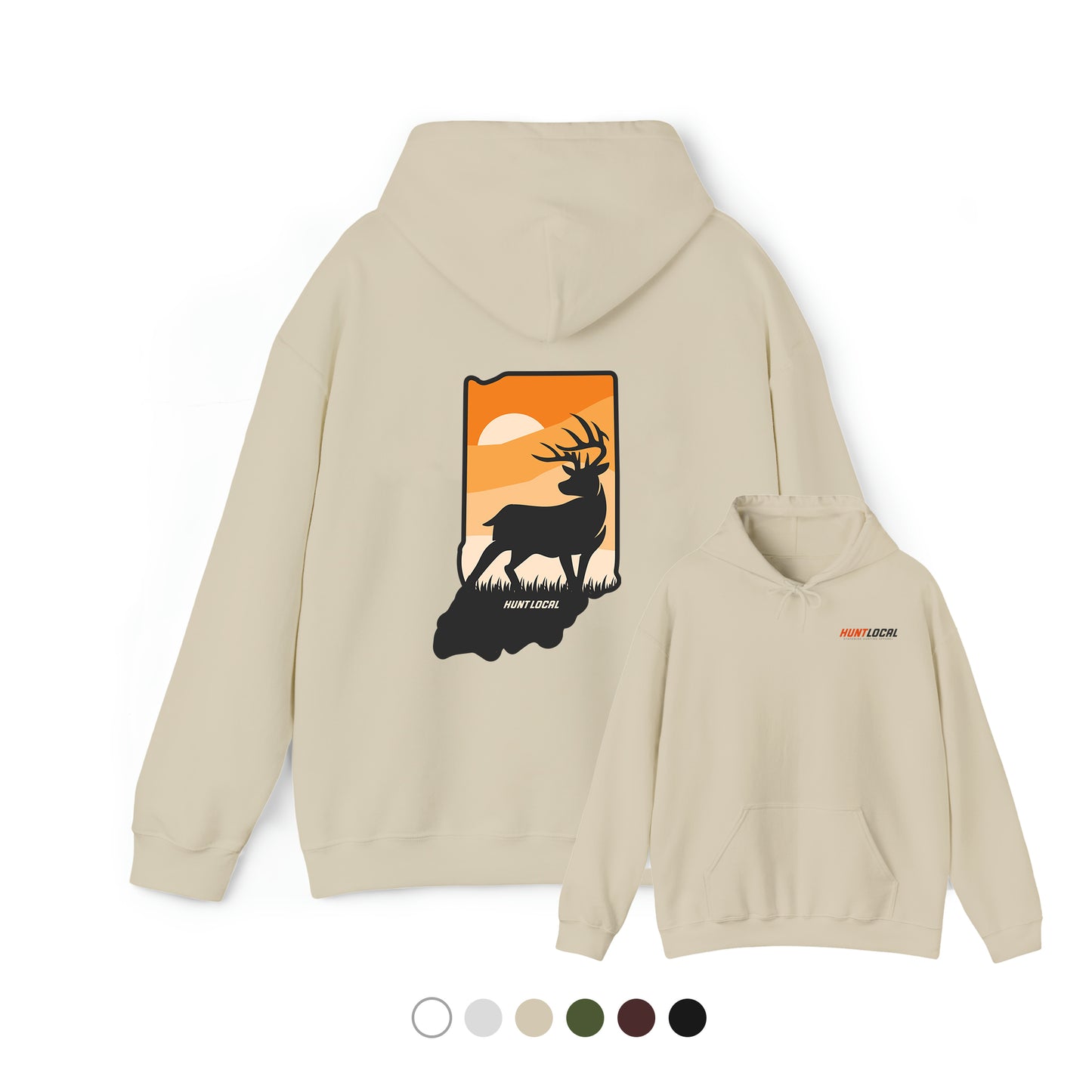 Indiana - Sunset Buck Hoodie (back)