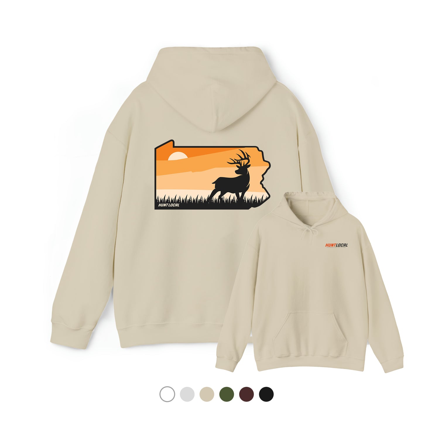 Pennsylvania - Sunset Buck Hoodie (back)