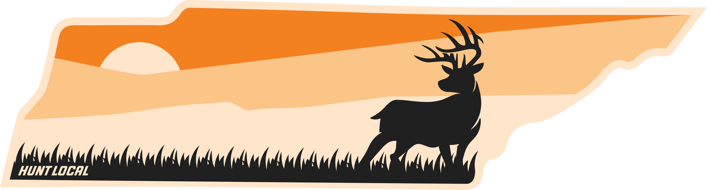 Tennessee - Sunset Buck Truck Vinyl Decal 7"x2"