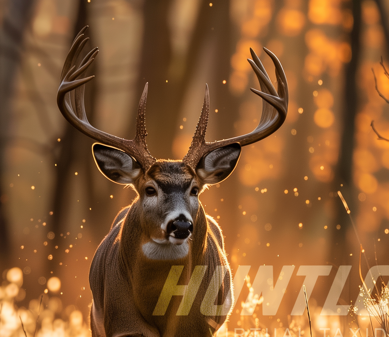 Antler detail close-up of Scene 01 whitetail custom art