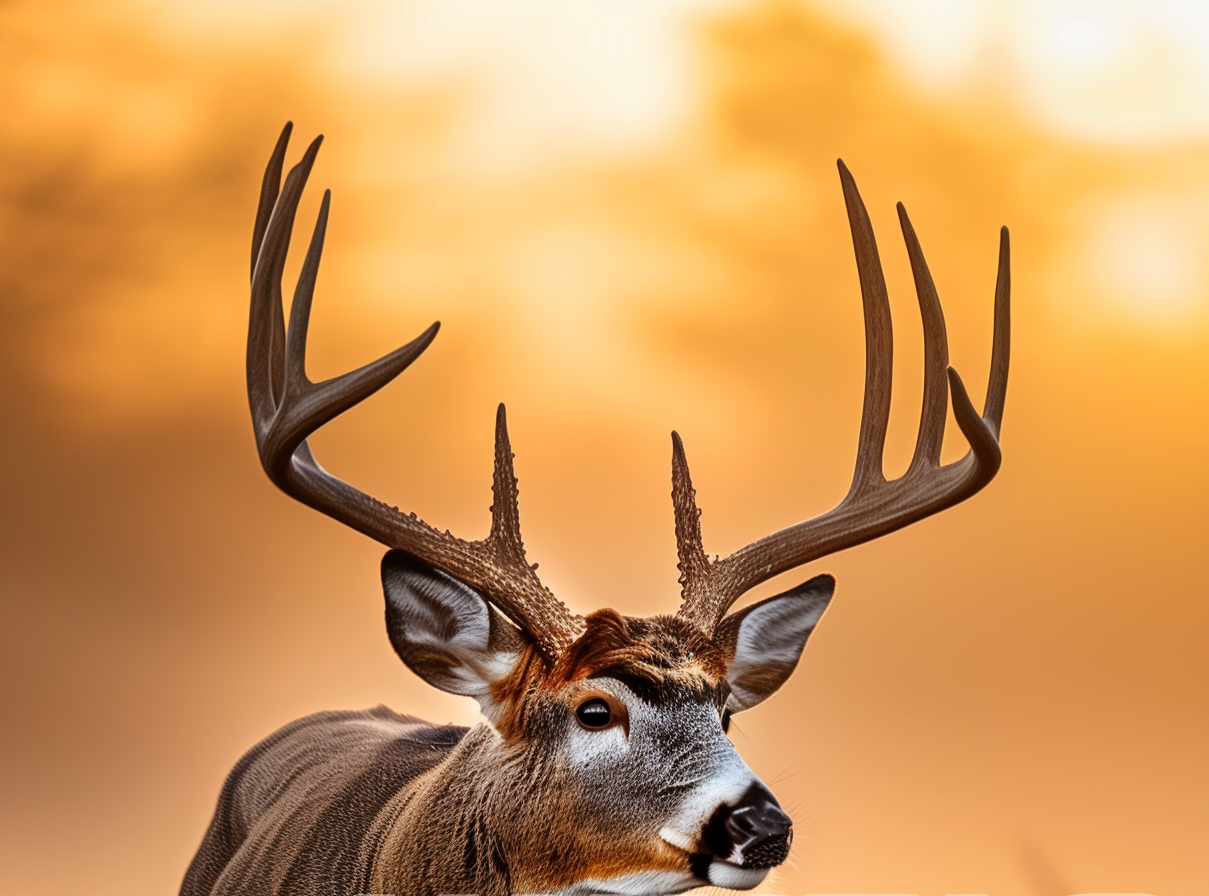 Antler detail close-up of Scene 02 whitetail custom art