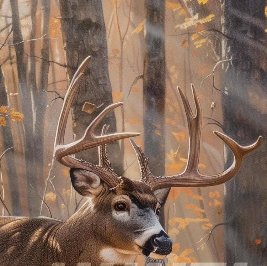Antler detail close-up of Scene 09 whitetail custom art